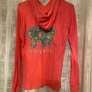 Ivory Ella Hooded long sleeve shirt